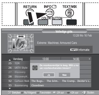 SAMSUNG LE40S86BD - In het EPG-menukest u alle kanalen of voorkeurkanalen weergeven. - 2