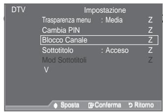 SAMSUNG LE46A557P2F - Impostazione della funzione Blocco Canale - 1