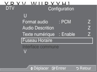 SAMSUNG LE46A557P2F - Sélection du fuseau horaire (espagne uniquement) - 1
