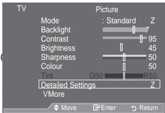 SAMSUNG LE46A559P4F - &RQ¿JXULQJ 'HWDLOHG 6HWWLQJV RQ WKH 3 - 1