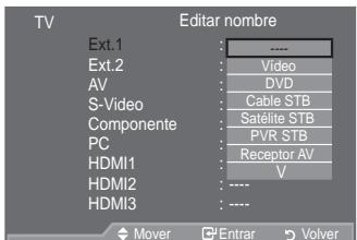 SAMSUNG LE46A559P4F - Edición de los nombres de fuentes de entrada - 2