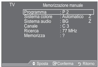 SAMSUNG LE46A559P4F - Memorizzazione manuale dei canali - 2