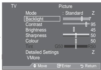 SAMSUNG LE46A559P4F - Brightness: Adjusts the brightness of the whole screen. - 1