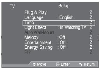 SAMSUNG LE46A559P4F - Setting and Displaying the Current Time - 1