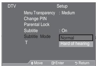 SAMSUNG LE46A559P4F - Setting the Subtitle Mode - 1