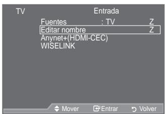 SAMSUNG LE46A559P4F - Edición de los nombres de fuentes de entrada - 1