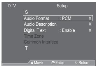 SAMSUNG LE46A559P4F - Selecting the Audio Format - 1
