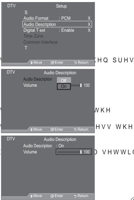SAMSUNG LE46A559P4F - Selecting the Audio Description - 1