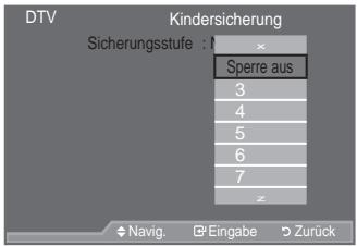 SAMSUNG LE46A559P4F - DTV
Kindersicherung
PIN eingeben
0.6 PIN eingeben 5 Zurück
![](images/c7f911b5d243f35dde0745ed8e537883cd67207102a3e93060743882551cb629.jpg)

Tasto
One-Touch

Italiano - 2 - 1