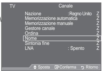 SAMSUNG LE46A559P4F - Assegnazione di nomi ai canali - 1