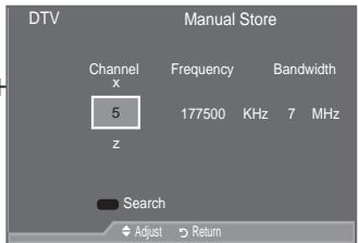 SAMSUNG LE46A559P4F - Updating the Channel List Manually - 1