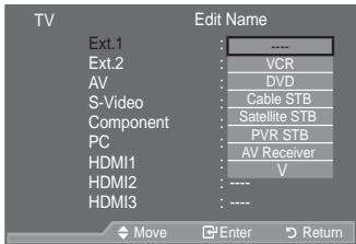 SAMSUNG LE46A559P4F - Editing the Input Source Names - 2