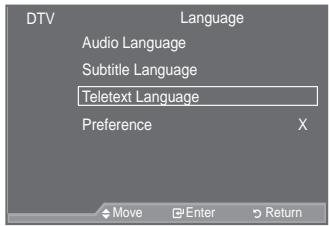 SAMSUNG LE46A559P4F - Selecting the Preferred Language (Subtitle, Audio or T eletext) - 3