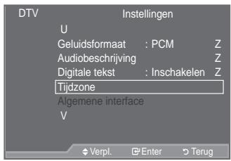 SAMSUNG LE46A559P4F - Digitale tekst selecteren (uitsluitend Verenigd Koninkrijk)a9ab7b4f5787d19454bbd3ffb153762e4265ccf82517a59bfd7f6d15f9a10bb.jpg)


Als het programma wordt uitgezonden met digitale tekst, is deze functie ingeschakeld.

Druk op de toets MENU om het menu weer te geven. 
Druk op de toets x R I am "Digitaal menu" te selecteren en druk op de toets ENTER.   
Druk op de toets x R I am "Instellingen" te selecteren en druk op de toets ENTER.   
Druk op de toets x R I am "Digitale tekst" te selecteren en druk op de toets ENTER.   

Druk op de toets x R I am "Deactiveren" of "Activeren" te selecteren. 
Druk op de toets ENTER.


Druk op de toets EXIT om het menu te verlaten.


MHEG (Multimedia and Hypermedia Information Coding Experts Group) is een internationale standaard voor gegevenscoderingssystemen die in multimedia en hypermedia worden gebruikt. Gegevens worden gecodeerd op een hoger niveau dan het MPEG-systeem, waaronder hypermedia voor gegevenskoppeling, zoals stilstaande beelden, tekstservice, animatie, beeld- en videobestanden en multimediagegevens. MHEG is een technologie voor interactie met de gebruiker tijdens runtime en wordt toegepast op verschillende gebieden, waaronder VOD (Video On Demand), ITV (interactieve TV), EC (e-commerce), afstandsonderwijs, telefonische vergaderingen, digitale bibliotheken en netwerkspellen.


text_image>

DTV
U
Geluidsformaat : PCM
Audiobeschrijving Deactiveren
Digitale tekst : Activeren
Tijdzone
Algemene interface
V
Verpl. Enter Terug
-
< (phi)
G
7
5
6
4
3
N/A
ED30MOS



De tijdzone selecteren (uitsluitend Spanje)eden variar según el modelo. - 1