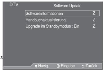 SAMSUNG LE46A559P4F - DTV
Signinformation
Dienst: ?
Dienst-ID:0000
Multiplex: ? (TSID 0000, ONID 0000)
Netz: ? (ID 0000)
Bitfehlerrate: 10
Signalstärke: 0
Zurück
( Ritorna al menu precedente.

) Controlla il cursore nel menu   
a Esce dal menu a video   
b Utilizzarlo quando si connette un dispositivo DMA (Digital Media Adapter) Samsung mediante un'interfaccia HDMI e passando alla modalità DMA. (Il tasto DMA è opzionale.) Per ulteriori informazioni sulle procedure operative, consultare il Manuale dell'utente del dispositivo DMA. Questo tasto è disponibile quando "Anynet+ (HDMI-CEC)" è "Acceso" (vedere a pag. 56).   
c Selezione della dimensione dell'immagine   
d Visualizzazione sottotitoli digitali   
e Visualizza "Elenco canali" sullo schermo.


Software aktualisierenideo   
b Utilizzarlo quando si connette un dispositivo DMA (Digital Media Adapter) Samsung mediante un'interfaccia HDMI e passando alla modalità DMA. (Il tasto DMA è opzionale.) Per ulteriori informazioni sulle procedure operative, consultare il Manuale dell'utente del dispositivo DMA. Questo tasto è disponibile quando "Anynet+ (HDMI-CEC)" è "Acceso" (vedere a pag. 56).   
c Selezione della dimensione dell'immagine   
d Visualizzazione sottotitoli digitali   
e Visualizza "Elenco canali" sullo schermo. - 2