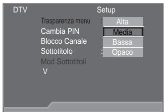 SAMSUNG LE46A559P4F - Regolazione della trasparenza del menu - 1