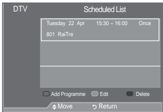 SAMSUNG LE46A559P4F - Using the Scheduled List - 3