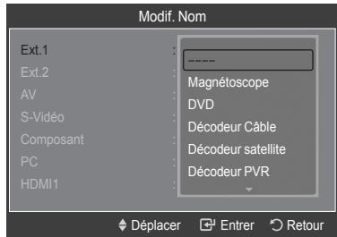 SAMSUNG LE46A568 - Modification du nom de la source d'entrée - 3