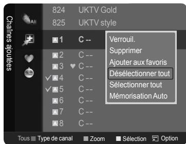 SAMSUNG LE46A568 - Sélection et désélection de toutes les chaînes - 1