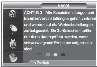 SAMSUNG LE46M87BD - Sie können alle gespeicherten Werte wieder auf die Ausgangswerte zurücksetzen. - 2