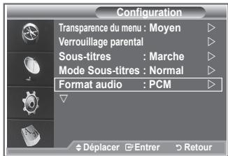SAMSUNG LE46M87BD - Selection du format sonore - 1
