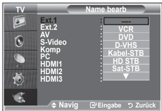SAMSUNG LE46M87BD - Vergeben Sie für die an die Eingangsbuchsen angeschlossenen Geräte Namen, um die Auswahl der Signalquelle zu vereinfachen. - 2