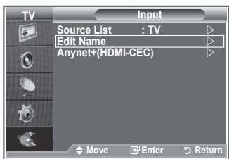 SAMSUNG LE46M87BD - Editing the Input Source Names - 1