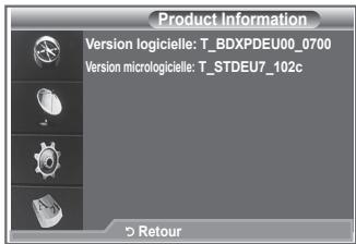 SAMSUNG LE46M87BD - Affichage des informations relatives au produit - 1