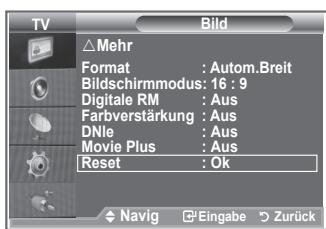 SAMSUNG LE46M87BD - Sie können die Einstellungen auf die werkseitig festgelegten Standardbildeinstellungen zurücksetzen. - 1