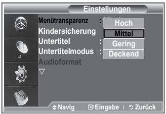 SAMSUNG LE46M87BD - Die Transparenz des Menus ist einstellbar. - 1