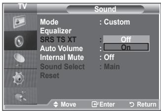 SAMSUNG LE46M87BD - Setting the TruSurround XT (SRS TS XT) - 2