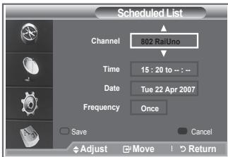 SAMSUNG LE46M87BD - Using the Scheduled List - 5