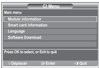 SAMSUNG LE46M87BD - Selection du CI (Interface commune) Menu - 1
