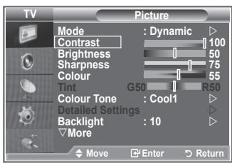 SAMSUNG LE46M87BD - Adjusting the Custom Picture - 1