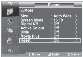 SAMSUNG LE46M87BD - Resetting the Picture Settings to the Factory Defaults - 1