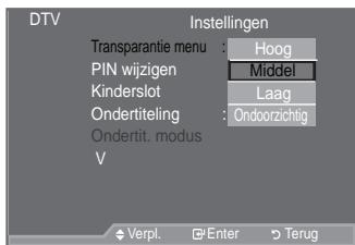 SAMSUNG LE52A559P4F - De transparantie van het menu aanpassen - 1