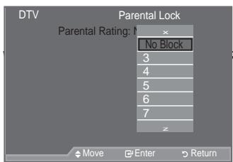 SAMSUNG LE52A559P4F - Setting up the Parental Lock - 2