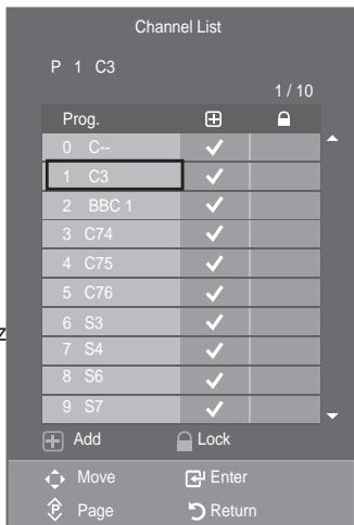 SAMSUNG LE52A559P4F - Adding / Locking Channels - 3