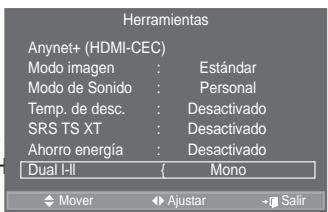 SAMSUNG LE52A559P4F - Selección del modo de sonido - 1