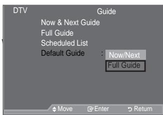 SAMSUNG LE52A559P4F - Setting the Default Guide - 1