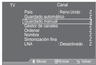 SAMSUNG LE52A559P4F - Memorización manual de canales - 1