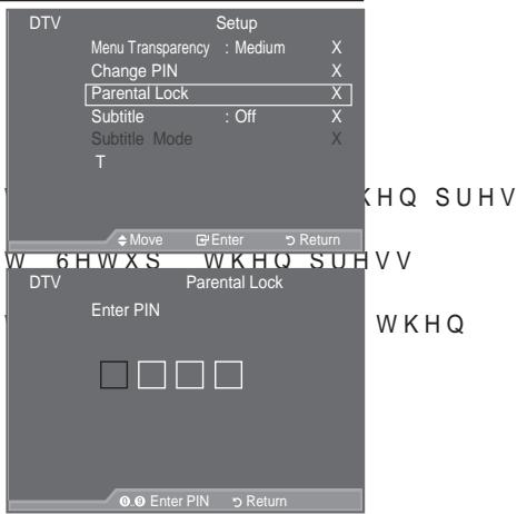SAMSUNG LE52A559P4F - Setting up the Parental Lock - 1