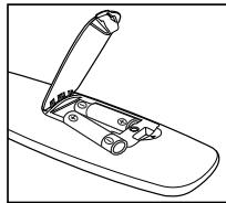 SAMSUNG LE52A559P4F - Batterijen in de afstandsbediening plaatsen - 2