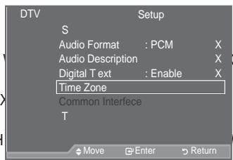 SAMSUNG LE52A559P4F - Selecting the T ime Zone (Spain only) - 1