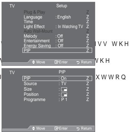 SAMSUNG LE52A559P4F - Viewing the Picture In Picture (PIP) - 1