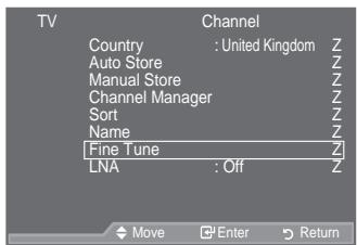 SAMSUNG LE52A559P4F - Fine Tuning Channel Reception - 1