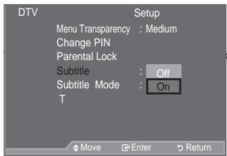 SAMSUNG LE52A559P4F - Setting the Subtitle - 1
