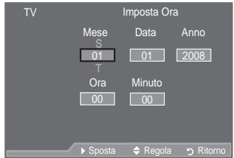 SAMSUNG LE52A559P4F - Impostazione e visualizzazione dell'ora corrente - 2