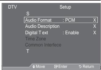 SAMSUNG LE52A559P4F - Selecting the Audio Format - 1