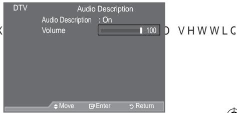 SAMSUNG LE52A559P4F - Selecting the Audio Description - 3